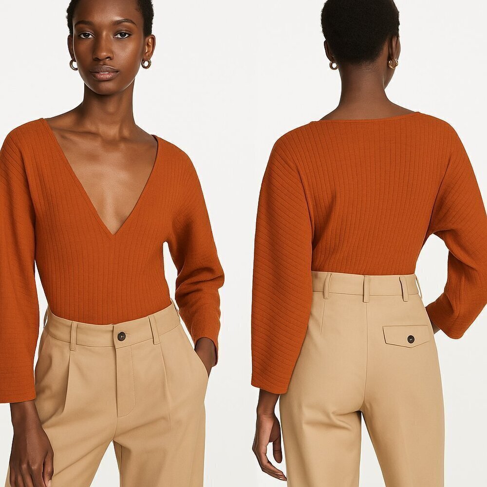 Mara Hoffman Mariana Bodysuit 3X NWT $255 Rust Organic Cotton Blend